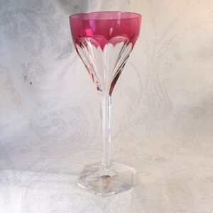 Val St. Lambert Crystal Pink Facetted